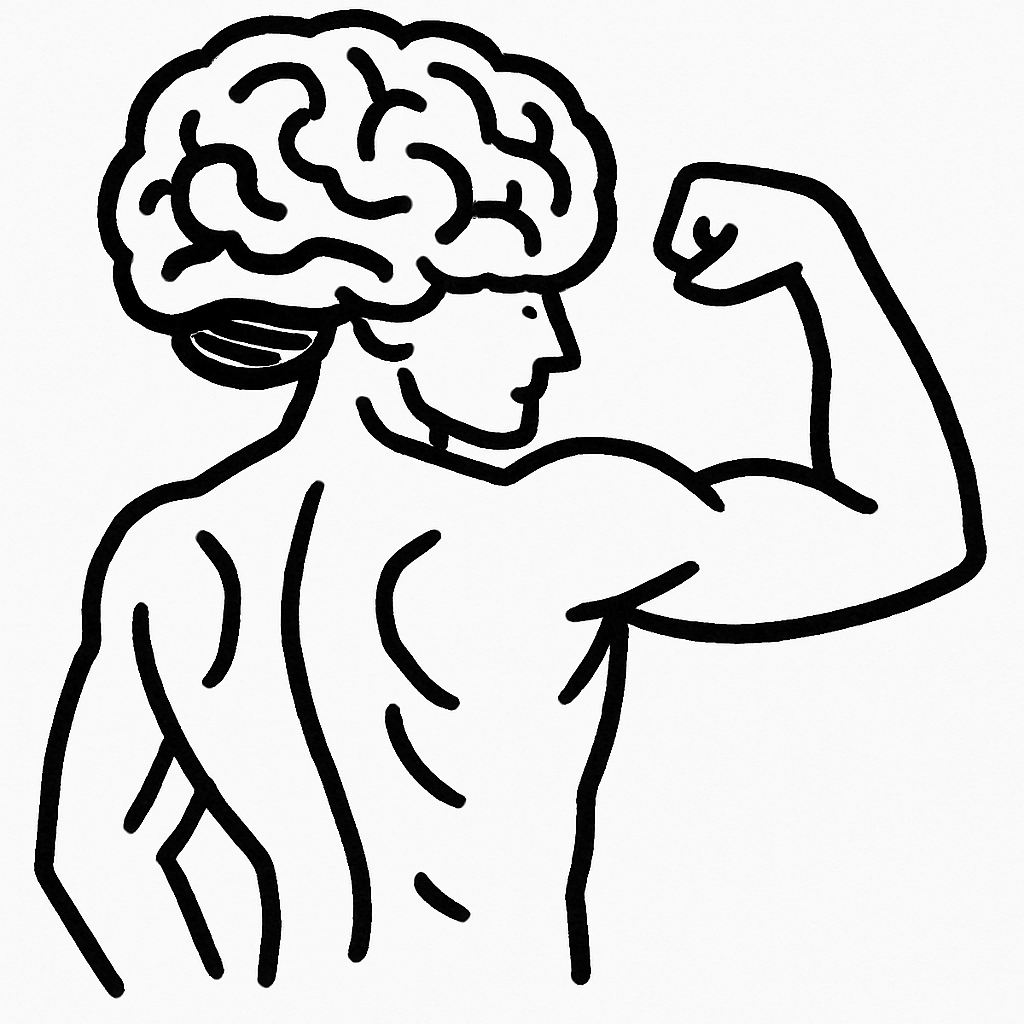 Drawing of Inesh flexing